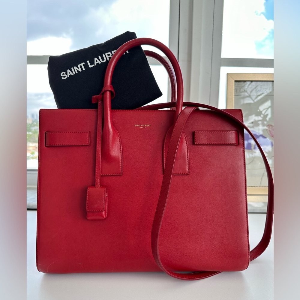YSL Sac Du Jour Red - Authentic Yves Saint Laurent